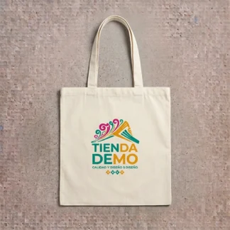 Bolso de lona color crudo con el logo estampado