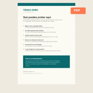 Portada del documento PDF descargable de Tienda Demo