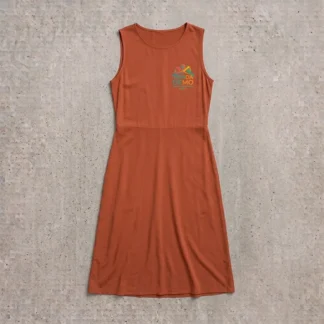 Vestido Midi de Verano en color terracota, vista superior