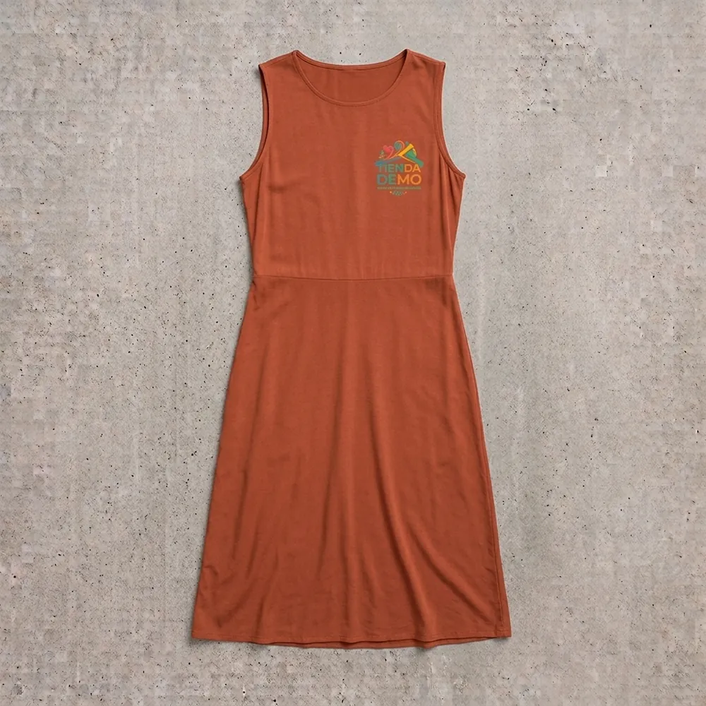 Vestido Midi de Verano en color terracota, vista superior